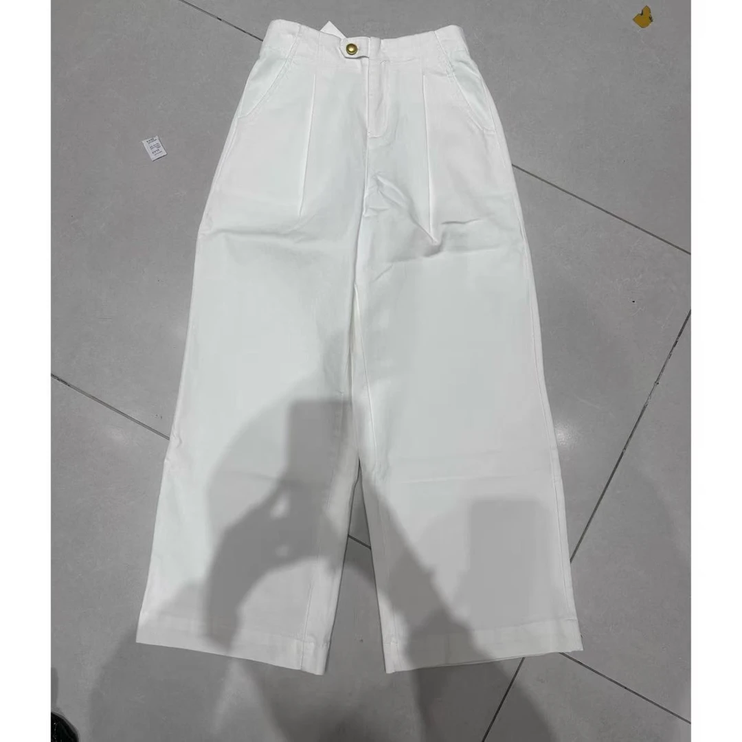 【三懿服饰】夏季新款高腰显瘦阔腿直筒宽松纯色牛仔裤-K066