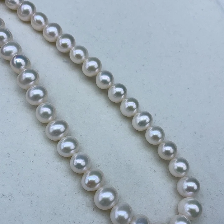 淡水珍珠颈饰银S925镶嵌➕9-10极光澳绿高品