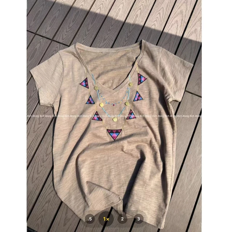 atong/阿彤-【波西米亚】-2025 早春韩代款泡菜细腻绵短袖0415-07