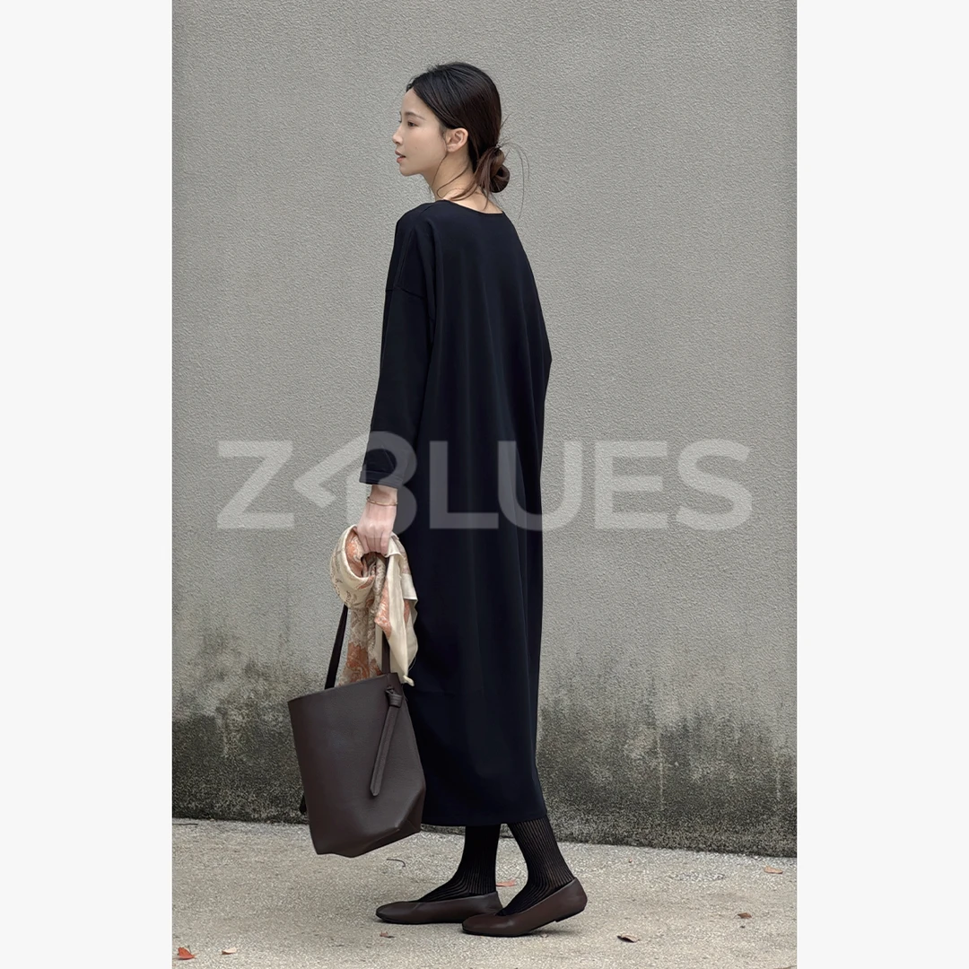 Z.blues【静谧感女诗人】oversized休闲显瘦纸片人连衣裙YZLHKZ0004