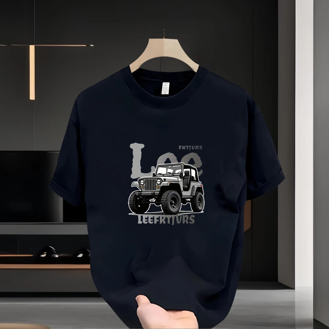 夏季男款t恤短袖纯棉时尚圆领宽松时尚休闲设计师男装高级感上衣