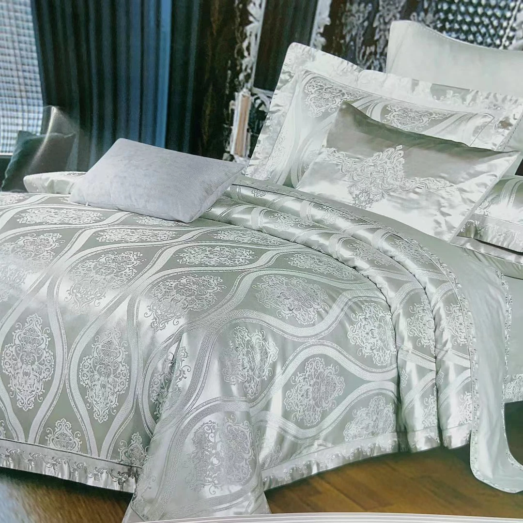 【高货清仓】高定奢华镂空提花浮雕纯棉四件套-爱丽丝/青灰