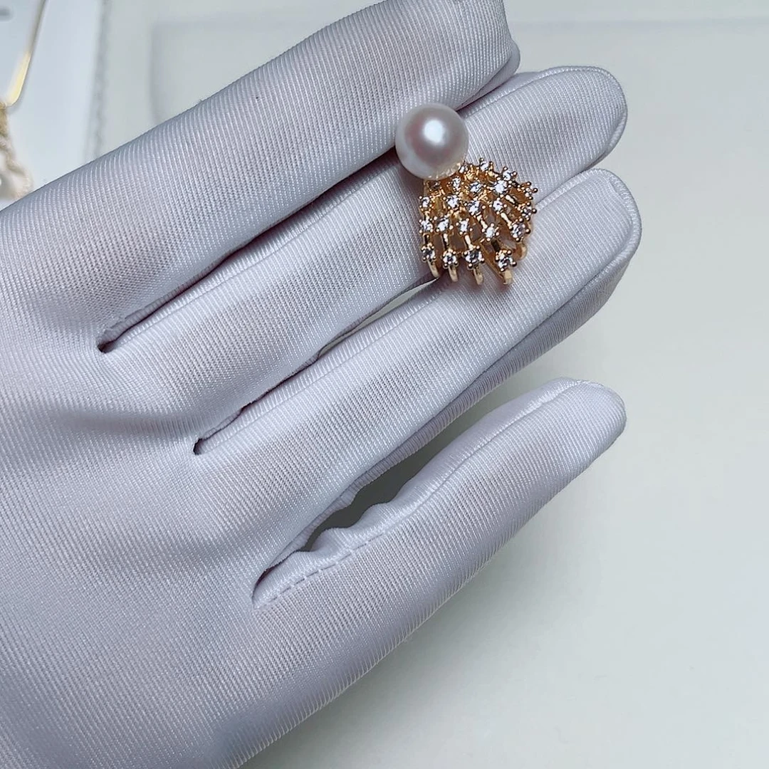 耳饰银S925镶嵌淡水珍珠