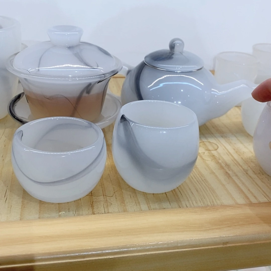 水墨 茶壶 盖碗 3客杯 1主人杯