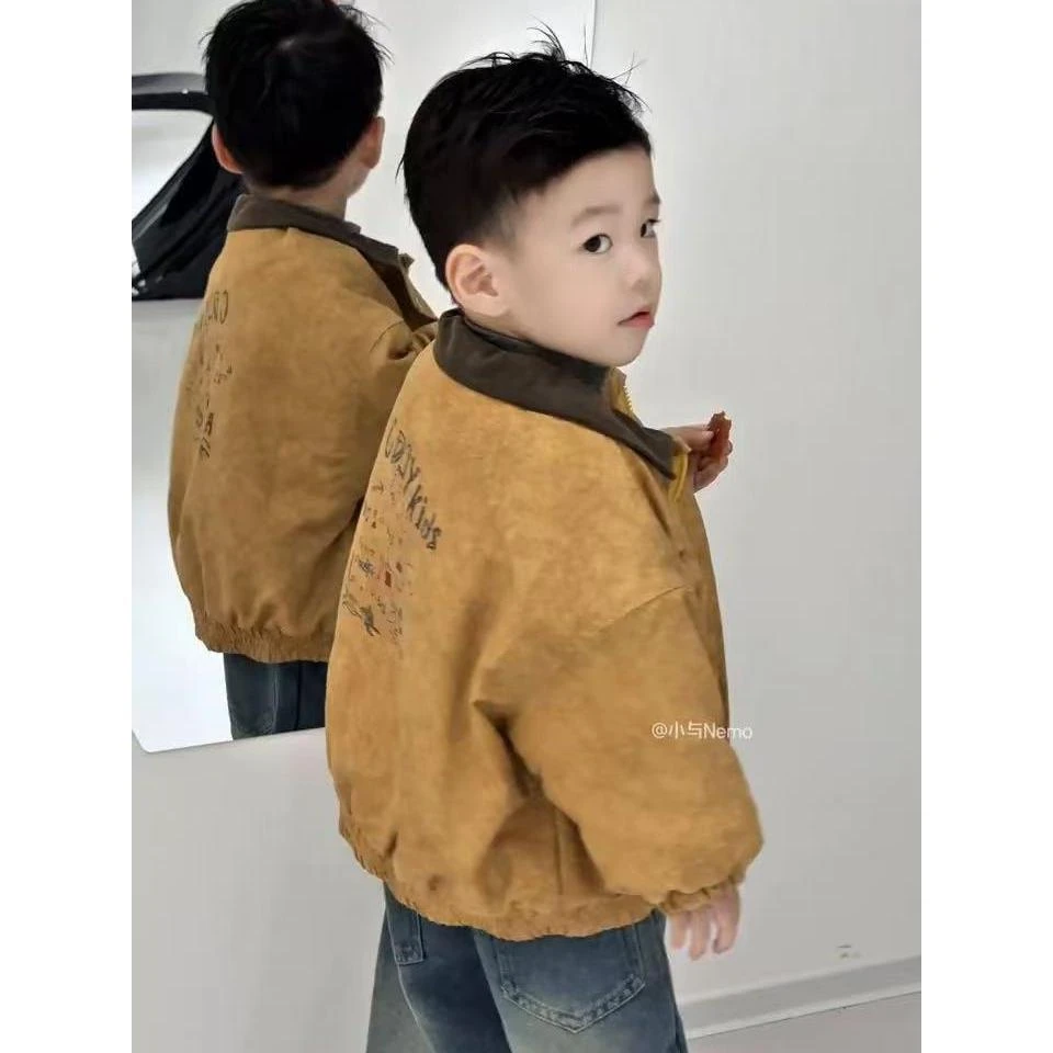 男童韩版棉服外套新款儿童棉加绒防寒小童保暖毛毛衣爆款破土风潮