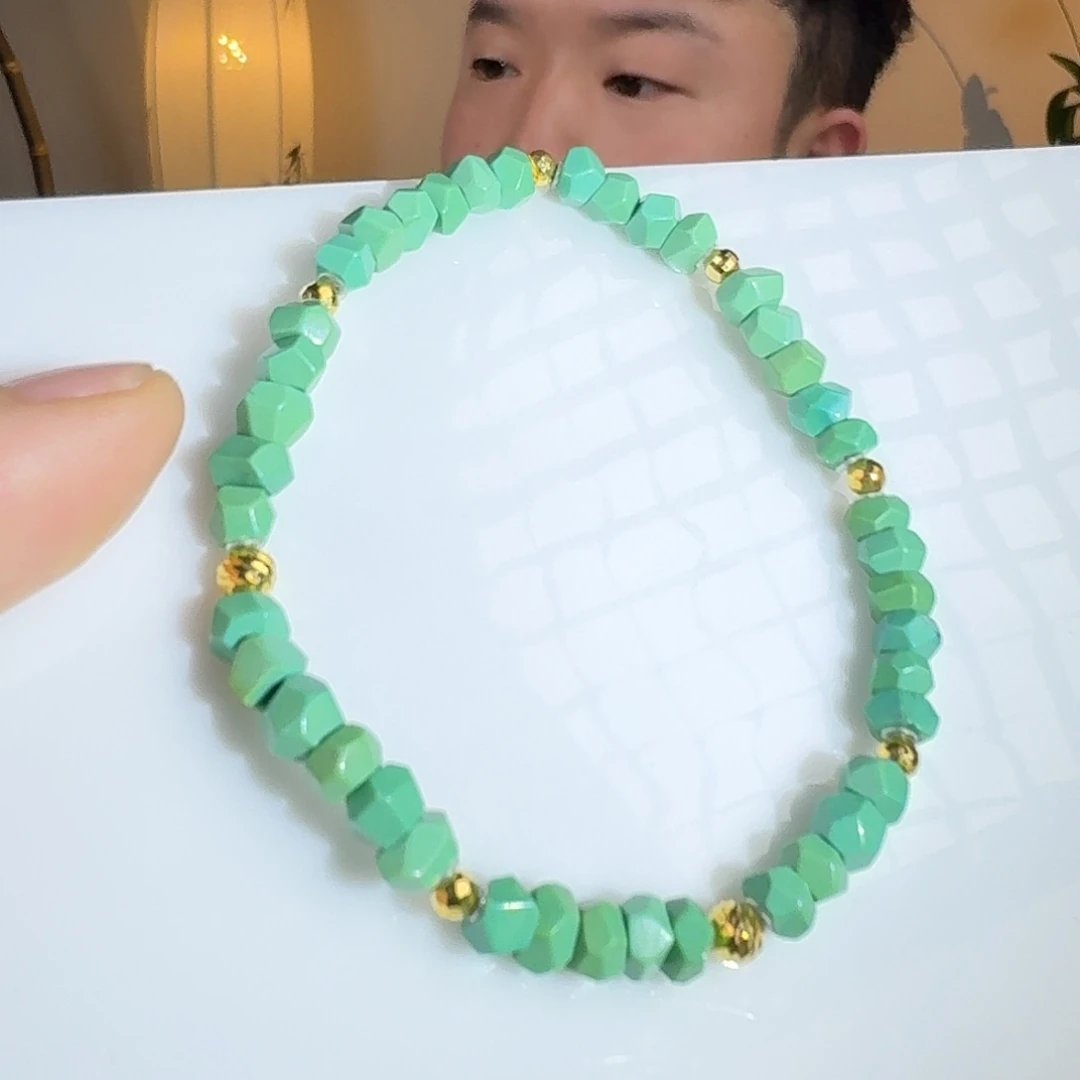 绿松石18K金镶嵌珠宝奇石