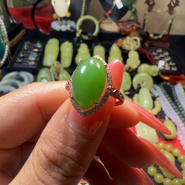 和田玉（碧玉）颈饰银S925镶嵌