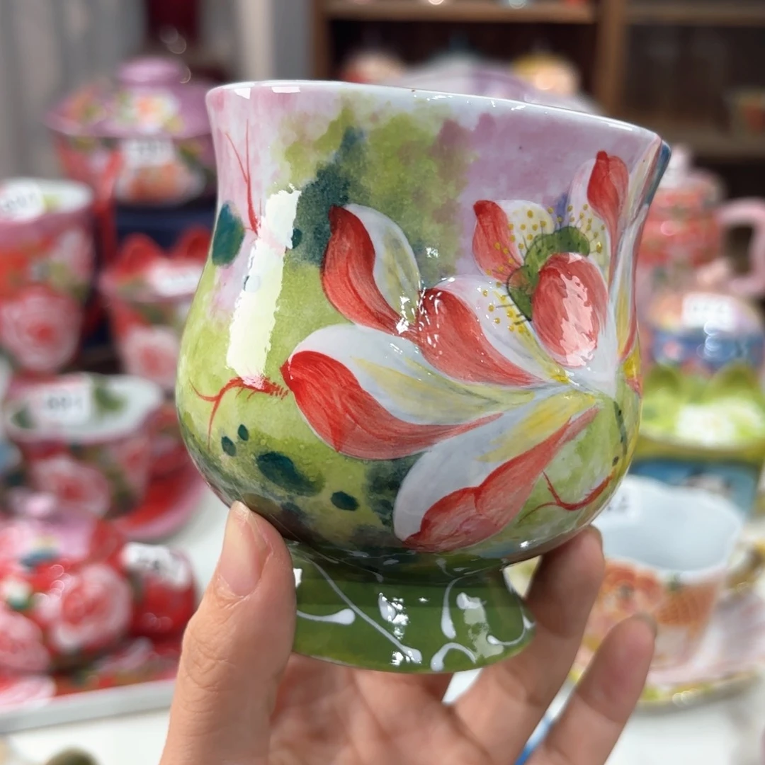 景德镇手绘高温釉下彩陶瓷茶具