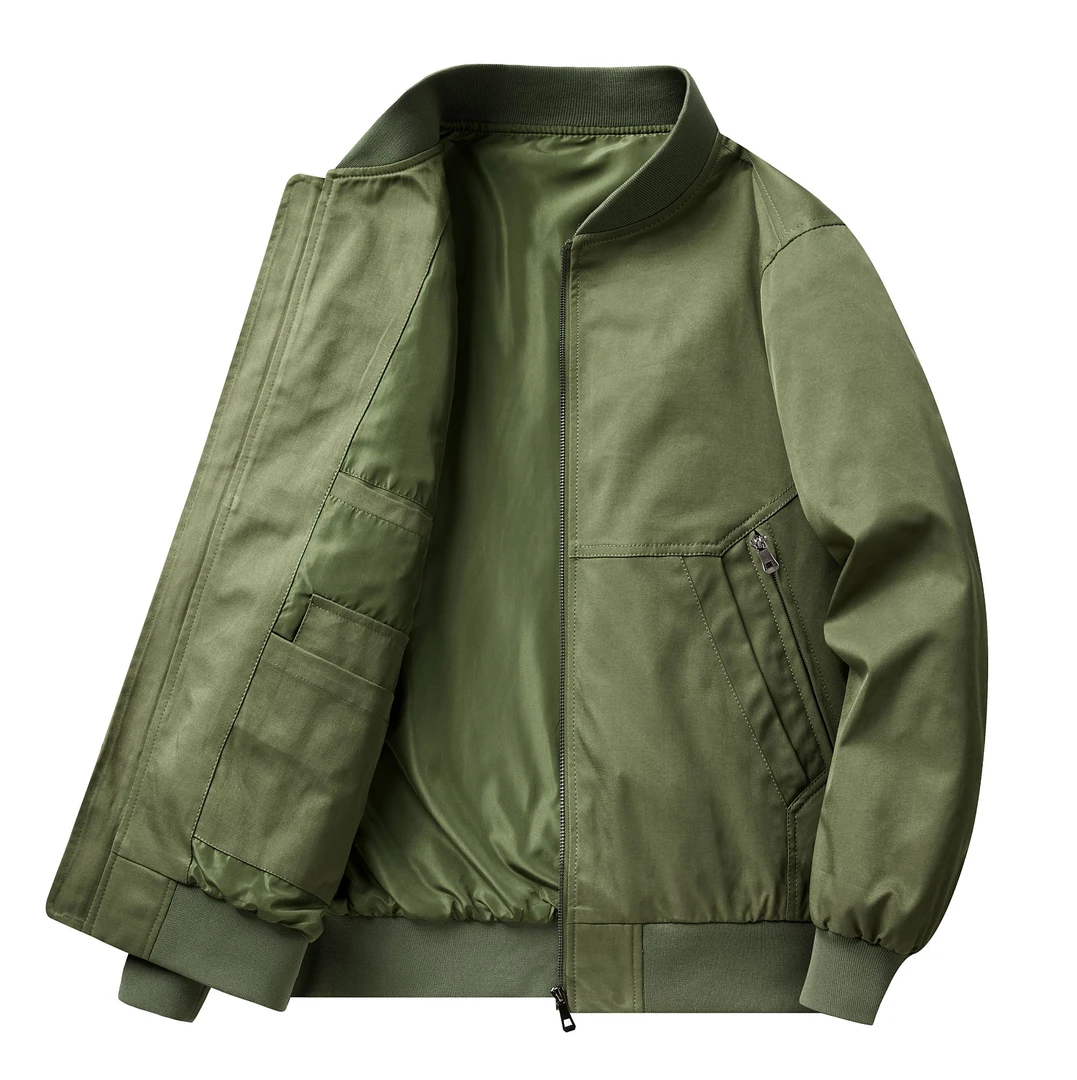 新款休闲男士春秋季夹克宽松百搭美式复古工装棒球服外套上衣潮