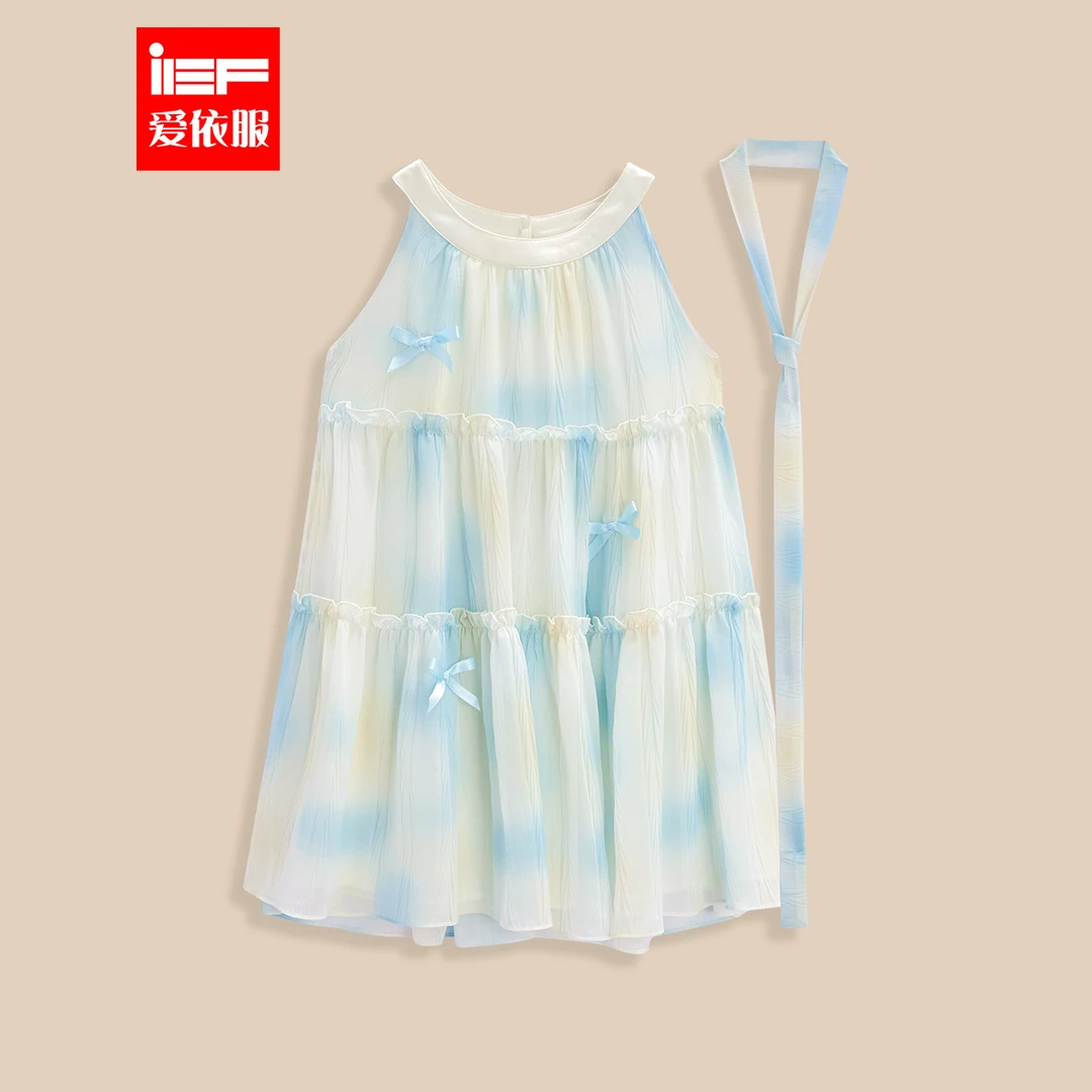 IEF【爱依服童装】2025夏季新款时尚洋气海边度假风背心裙