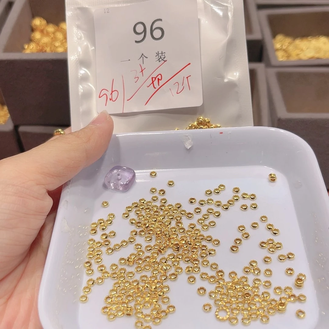 紫晶珠宝半成品银S925镀金镶嵌96