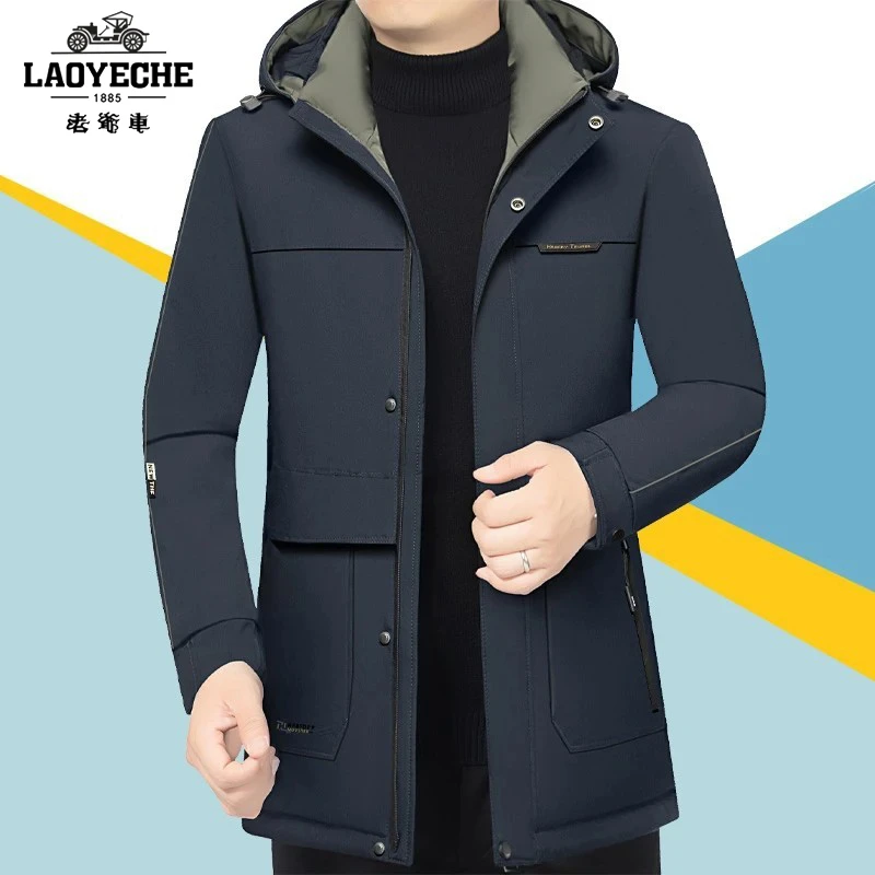 老爷车正品冬季棉衣男外套高档商务休闲棉服爸爸冬装棉袄防寒服