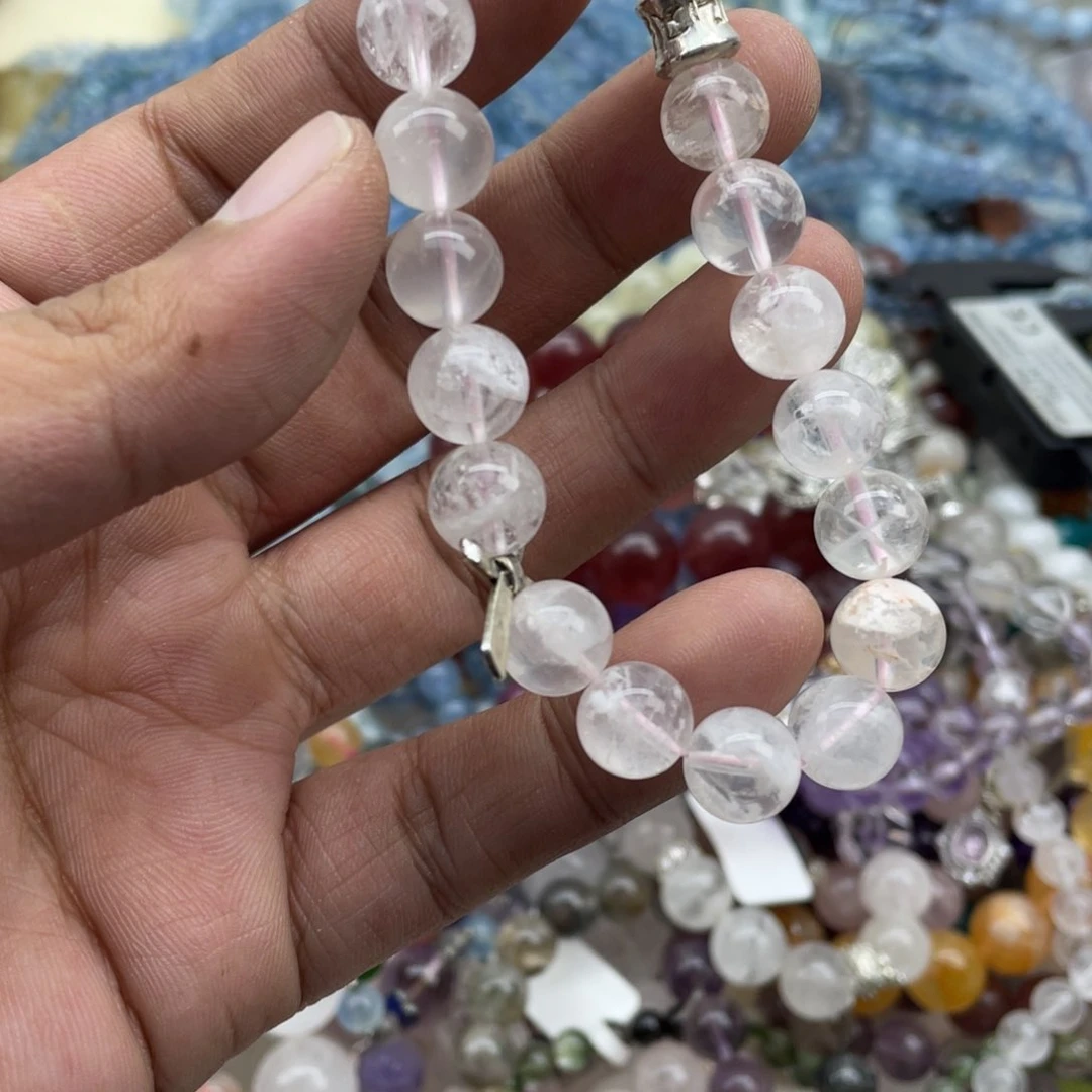 银S925镶嵌手链烟晶