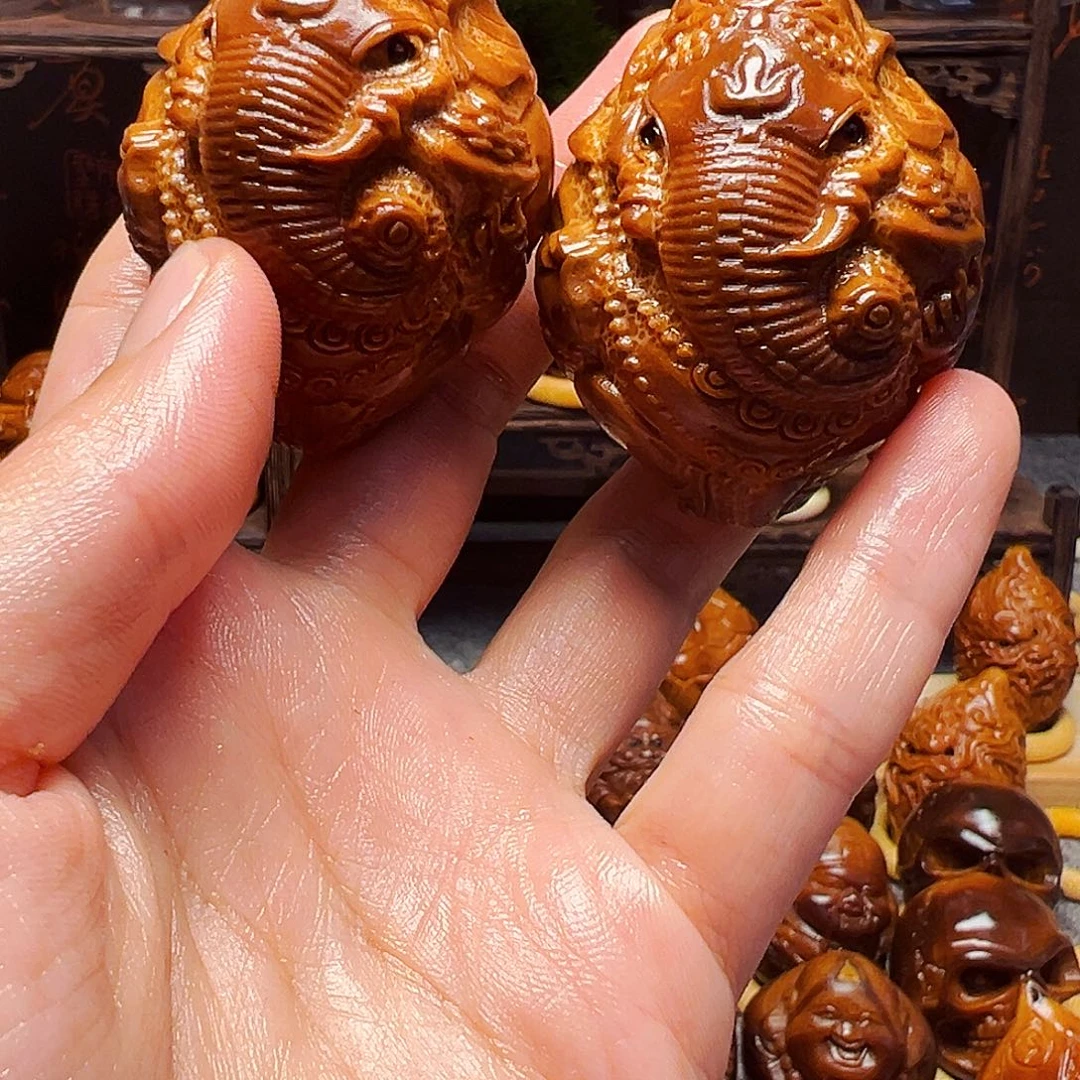 橄榄核手串/手链D****H象神一对