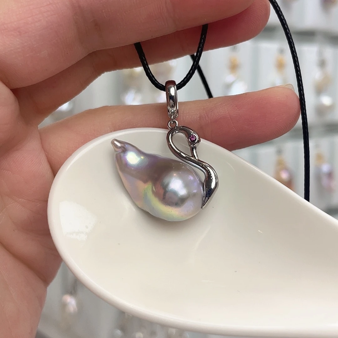 淡水珍珠银S925镶嵌颈饰