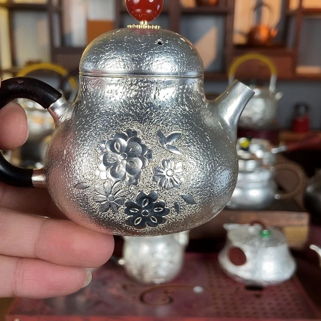 纯手工制作茶壶银衣壶