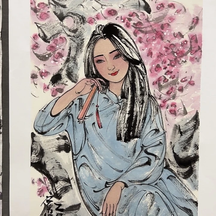 国画窦红老师人物画作品