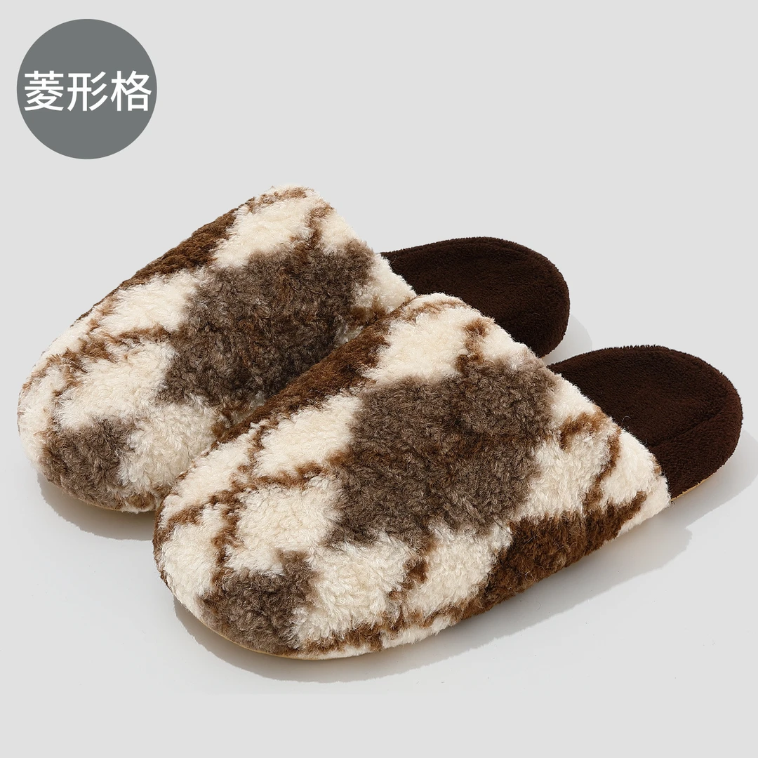 家居棉拖鞋女冬季情侣毛绒保暖防滑室内卧室男士冬天毛毛拖鞋男冬