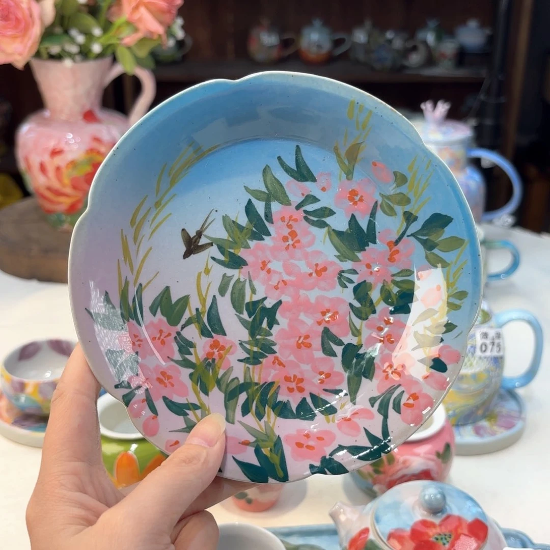 景德镇手绘高温釉下彩陶瓷茶具