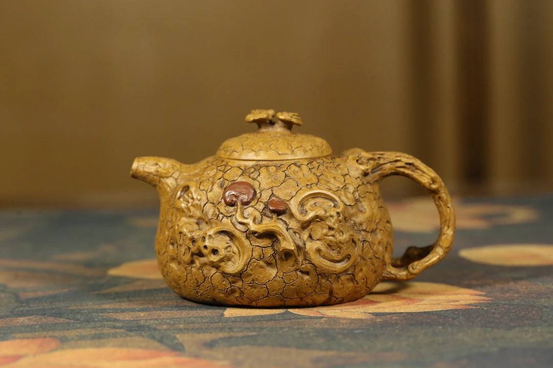 宜兴原矿黄龙山老段泥老壶灵芝供春壶手工茶壶全手工手工茶壶