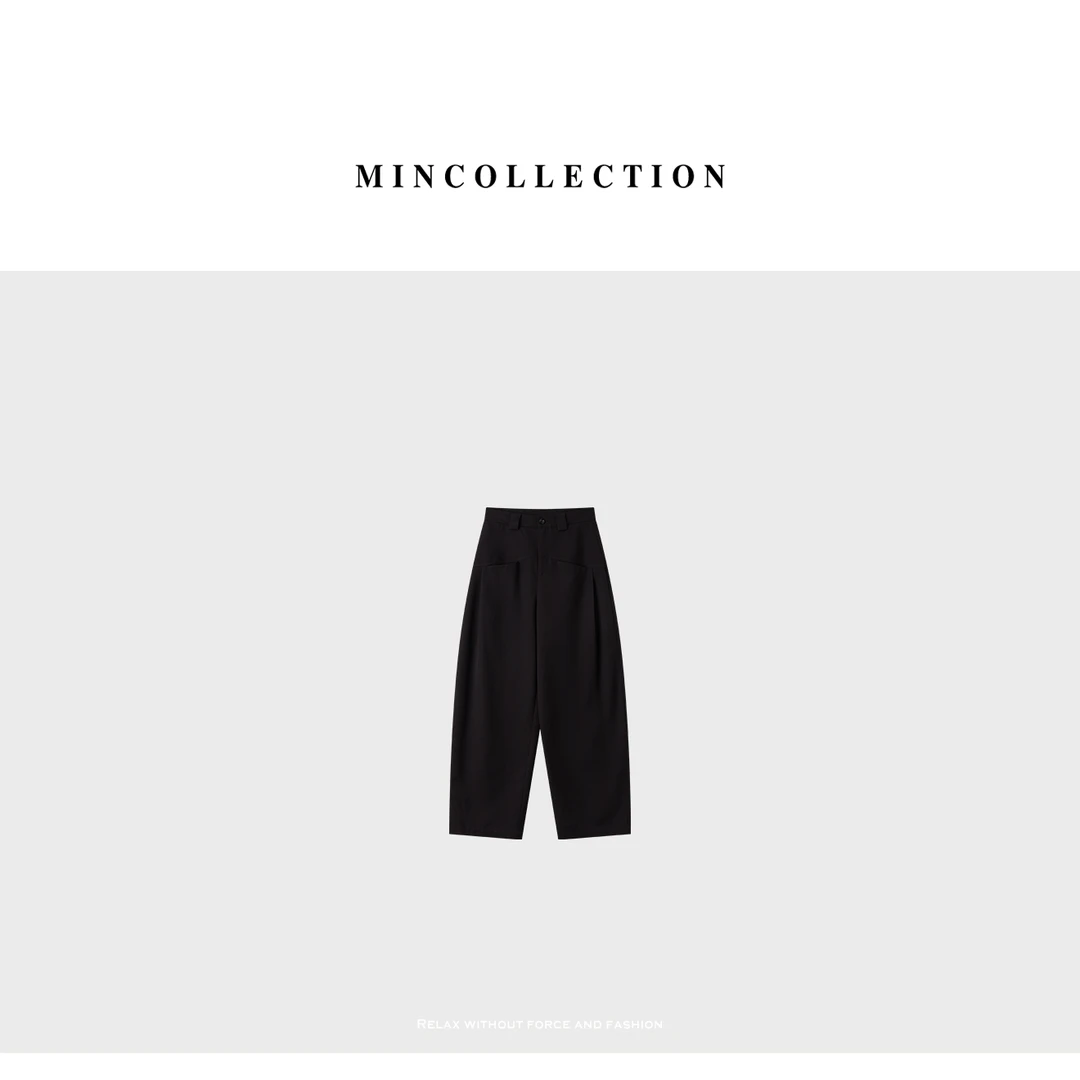DE Mincollection高定弧裤4.0/雅痞风平口插袋显瘦弧形西裤52512