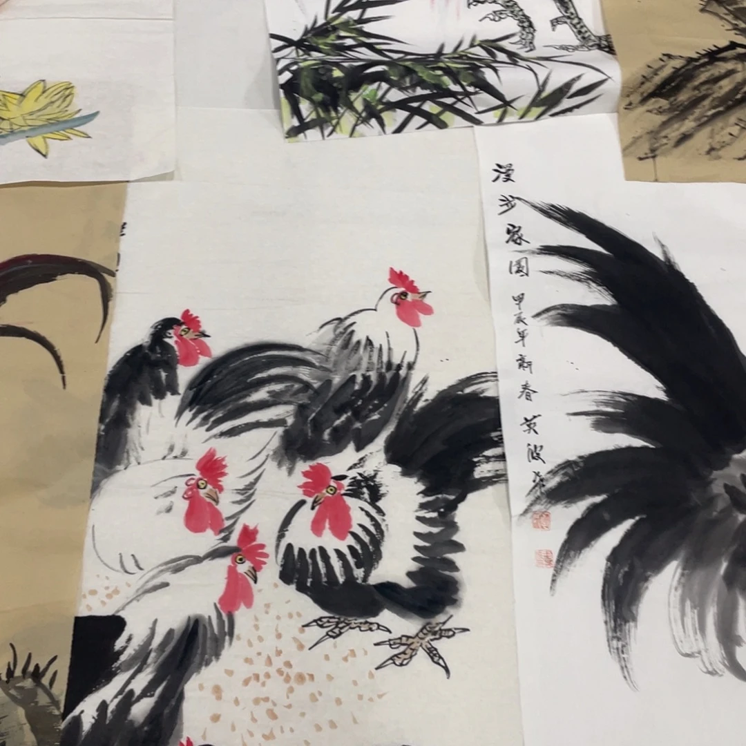 宿***司国画毛英波老师绘画作品四尺