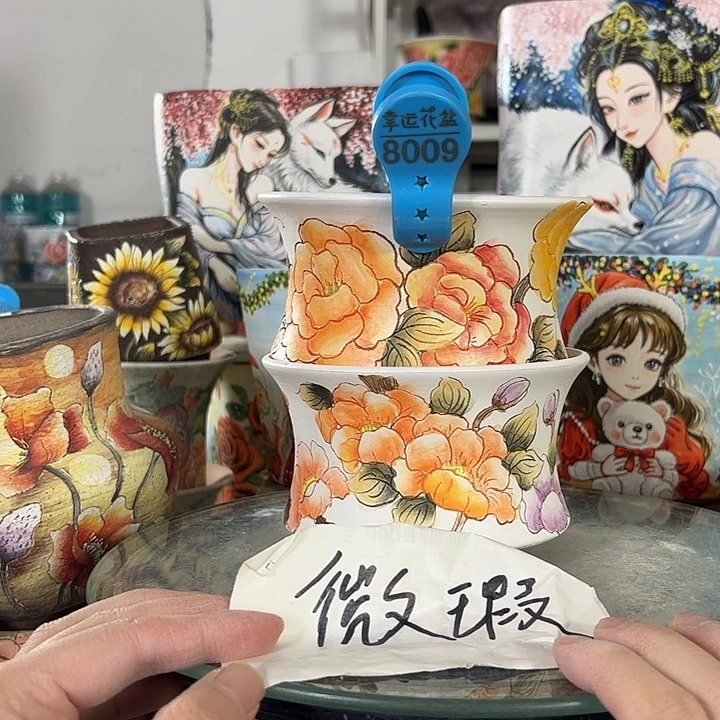 景德镇手绘花盆性价比超高