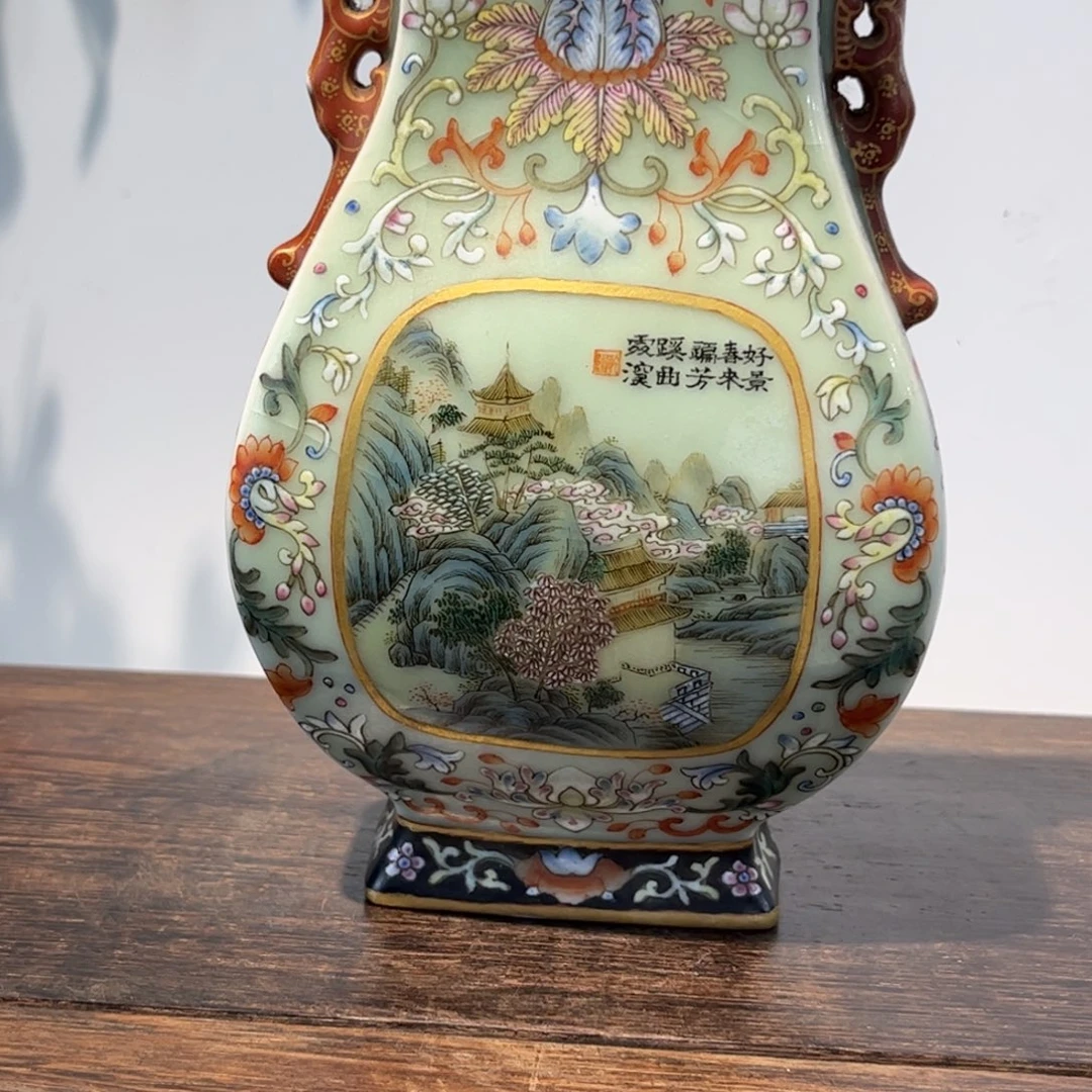 山***货摆件瓷器工艺品摆件粉彩