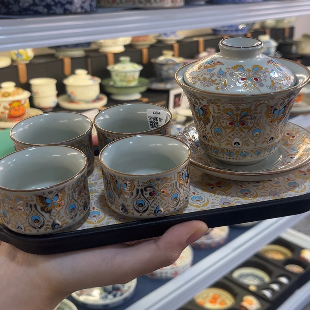 陶景德陶瓷盖碗茶具