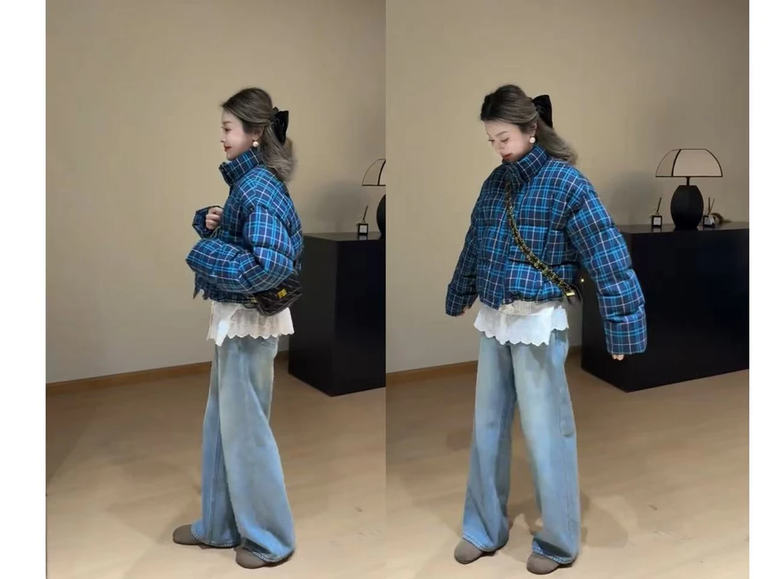 725【蓝夜星河】冬季新款羽绒服外套高级感ins风百搭上衣