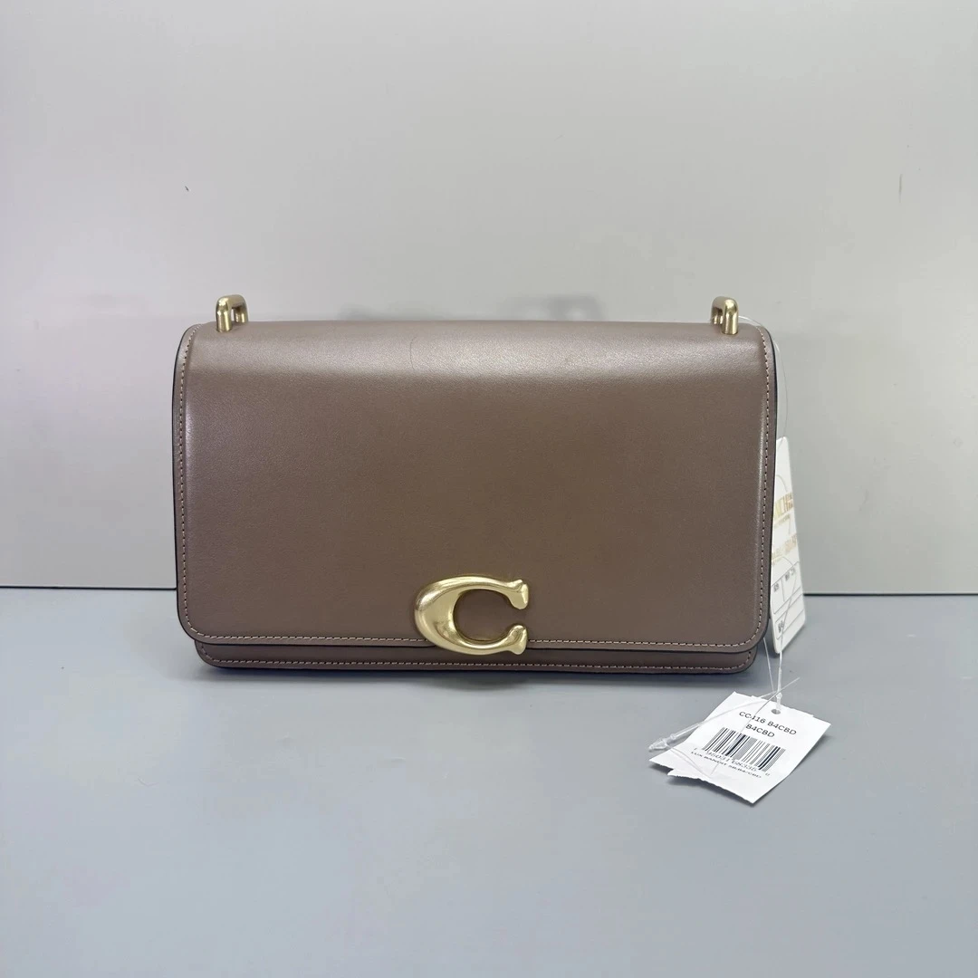 99新 COACH/蔻驰 bandit24暗石色斜挎包24*14*7cmE051017