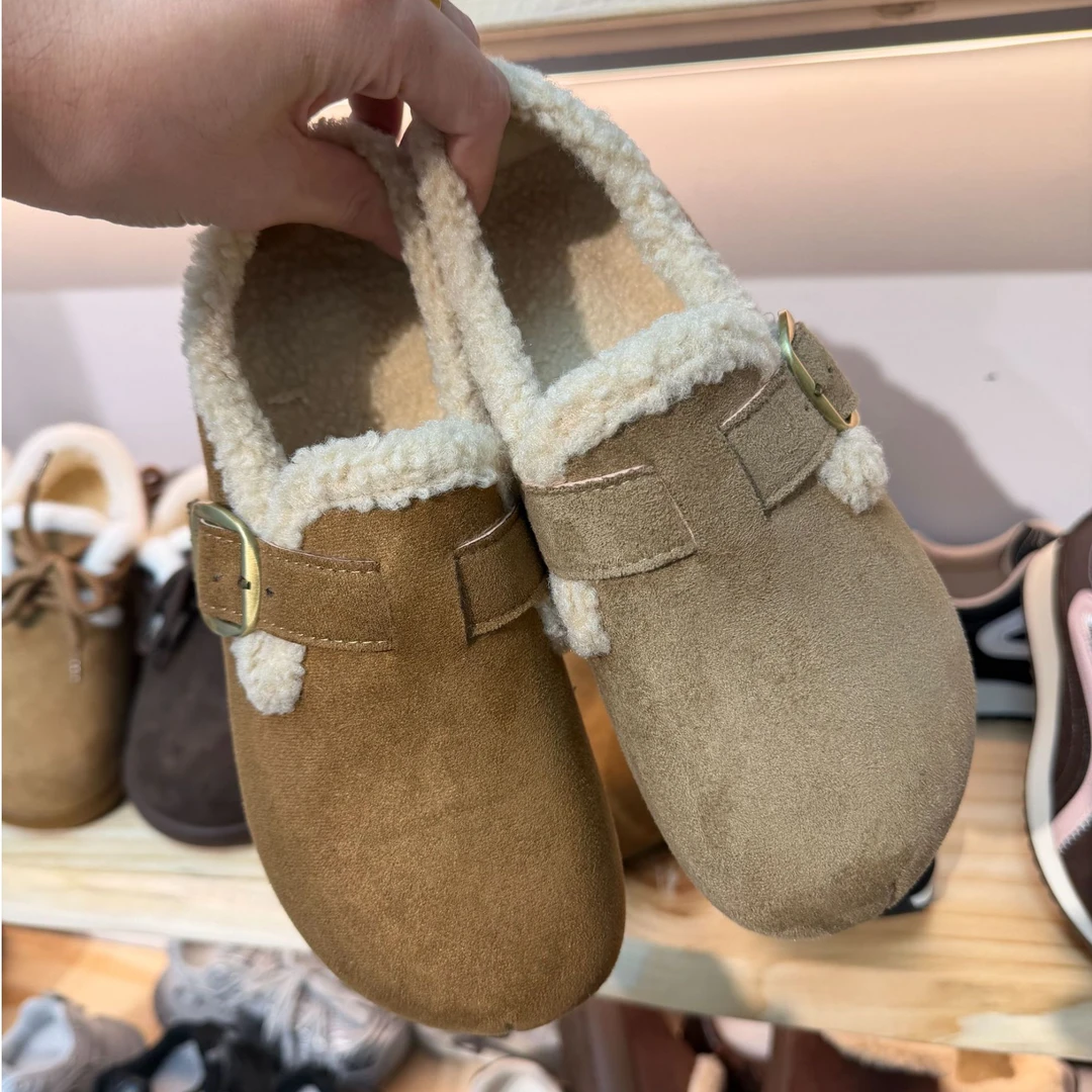 保暖加绒加厚勃肯鞋女秋冬毛毛鞋女2025新款棉鞋豆豆鞋土豆雪地靴