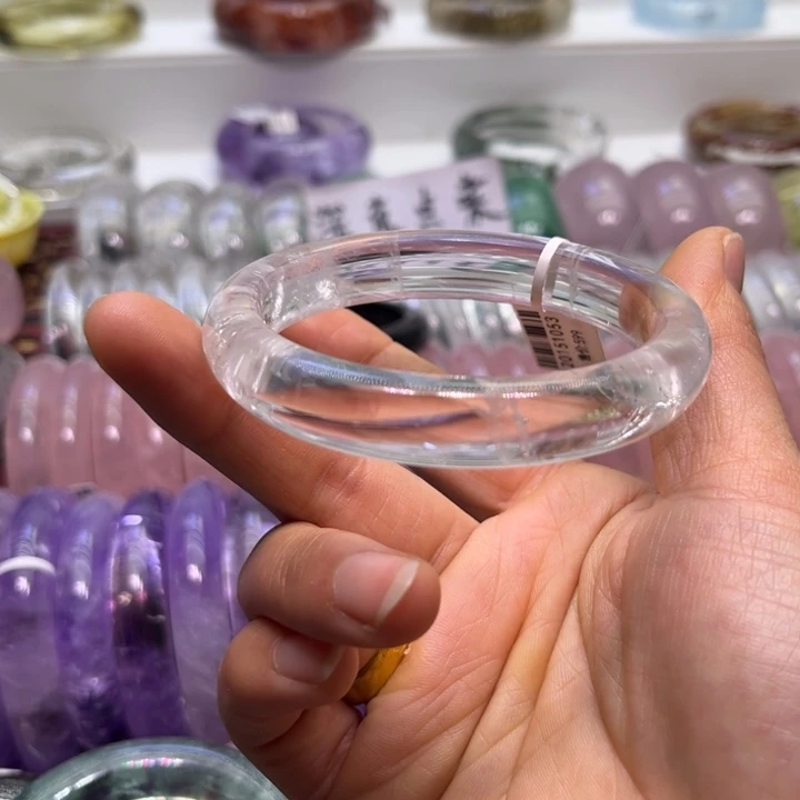 水晶手镯未镶嵌58.5口