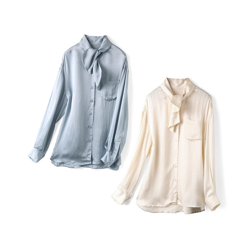 26553【然系列】粘纤休闲领结衬衫RAC18592