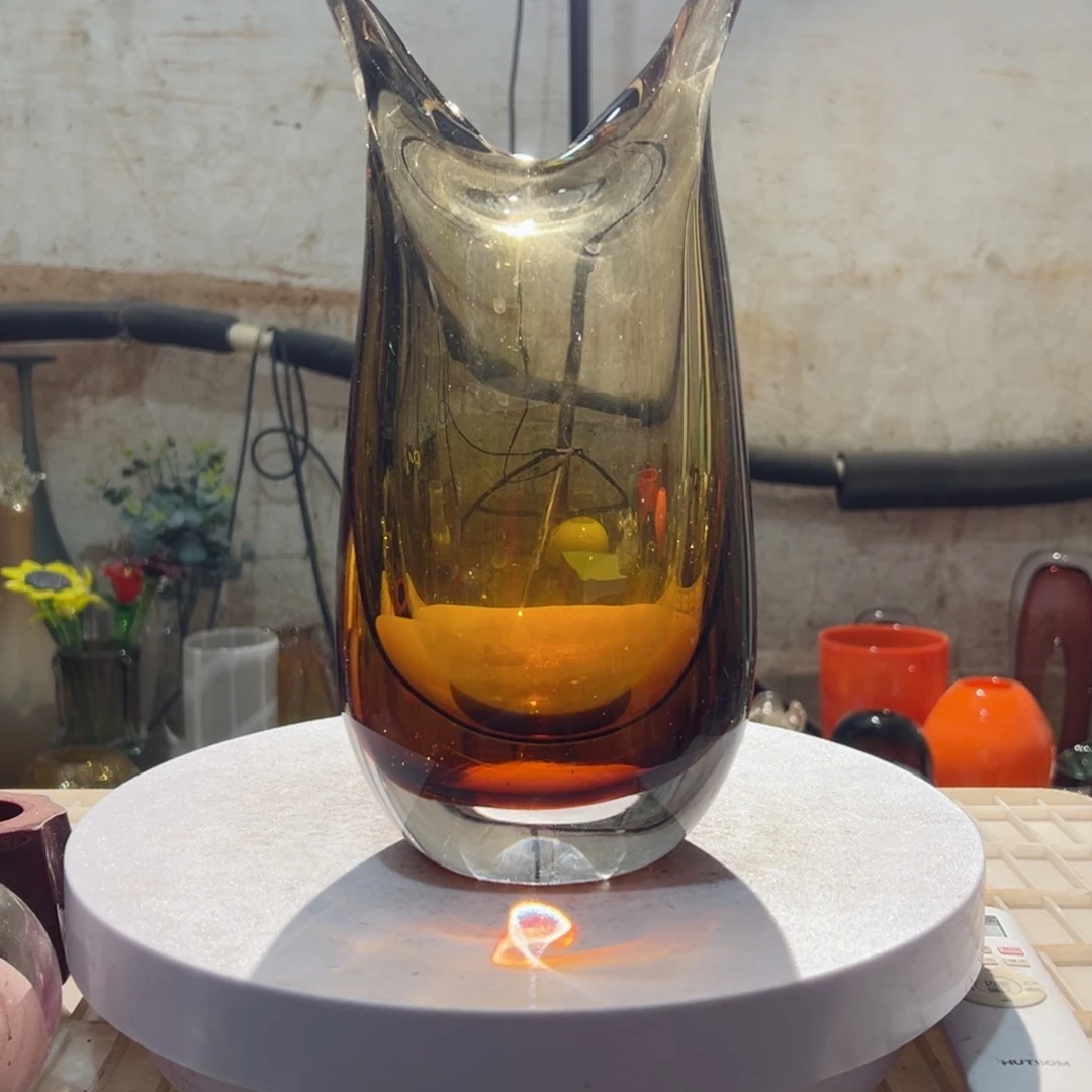 弘扬琉璃花器微瑕高度28