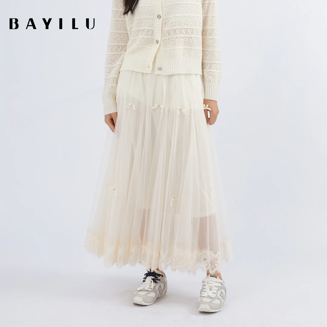 【黄蓉推荐】芭依璐秋季网纱半身裙百搭93Q3260