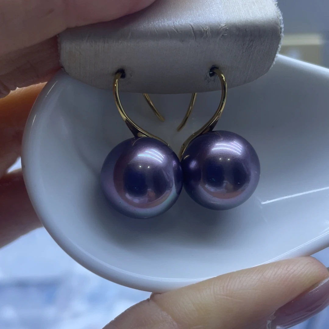 淡水珍珠耳饰银S925镶嵌