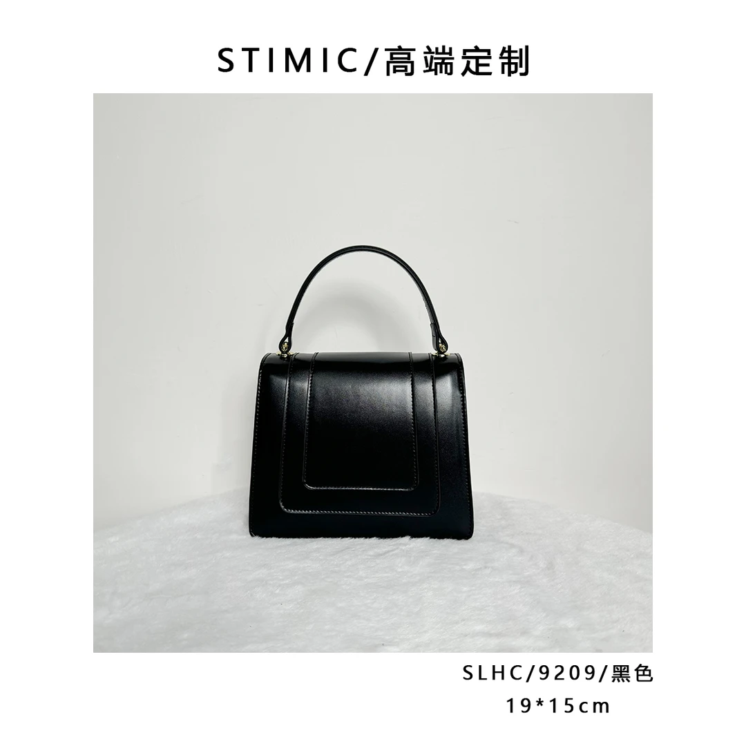 SLHC/9209/黑色高端订制手工蜡线女士时尚单肩轻奢斜挎包9209
