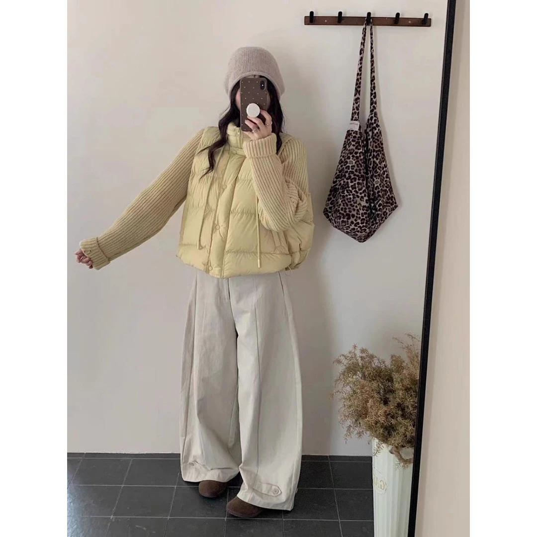 XQ3833#短款立领女针织拼接女士加厚时尚轻薄棉服外套