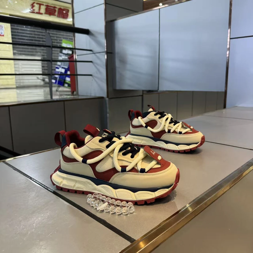 低帮拼色厚底欧美风时尚休闲鞋潮流韩版阿甘鞋网红男鞋鞋子