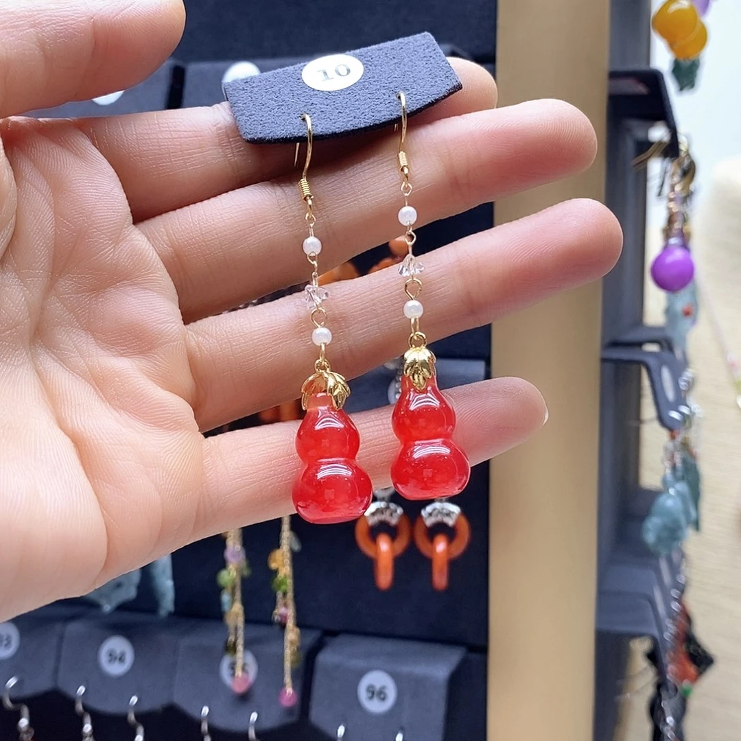 玛瑙/玉髓未镶嵌耳饰