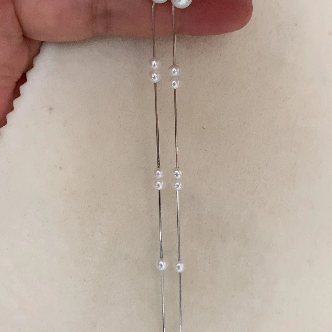 银S925镶嵌淡水珍珠耳饰