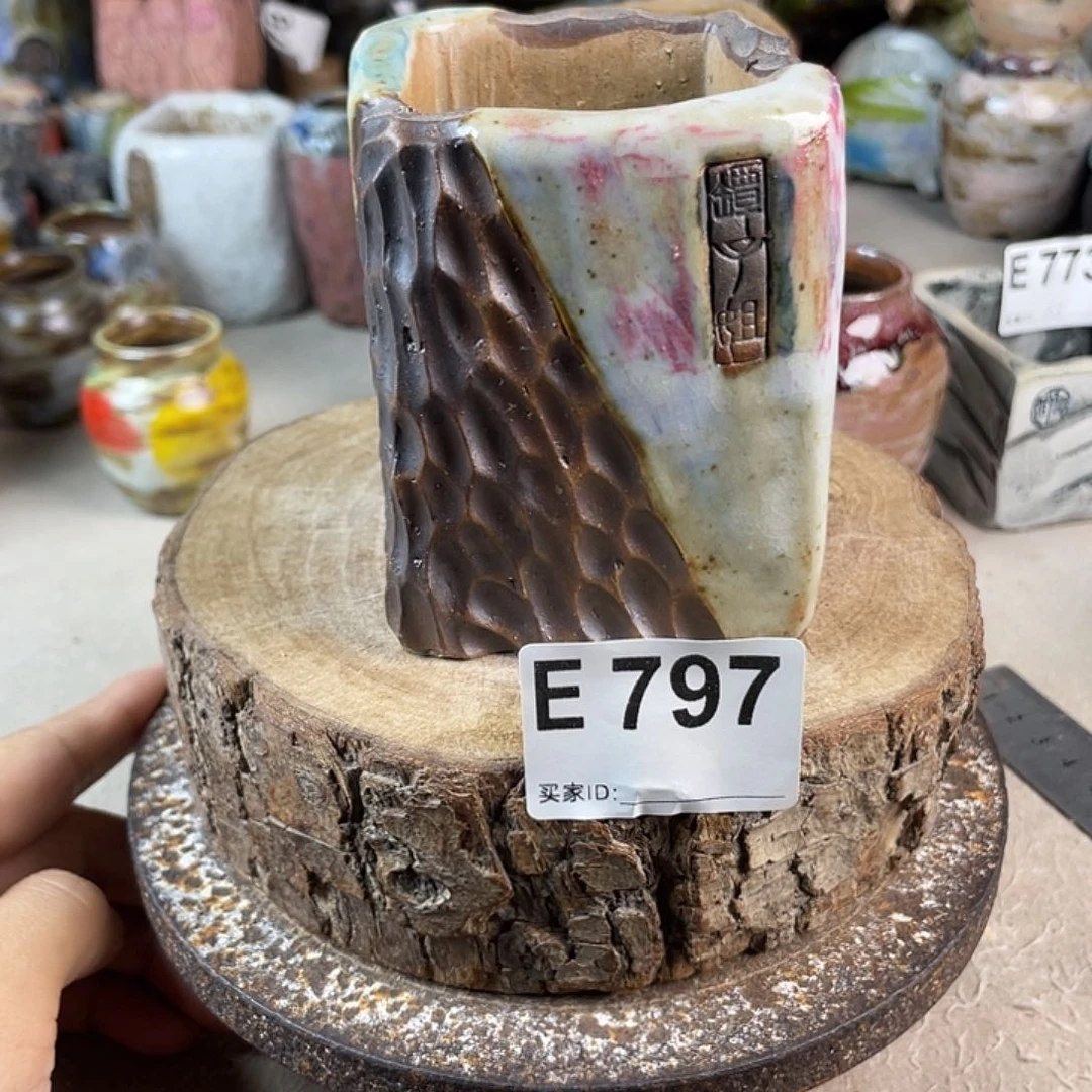 陶瓷花盆 手刻内口7.5左右