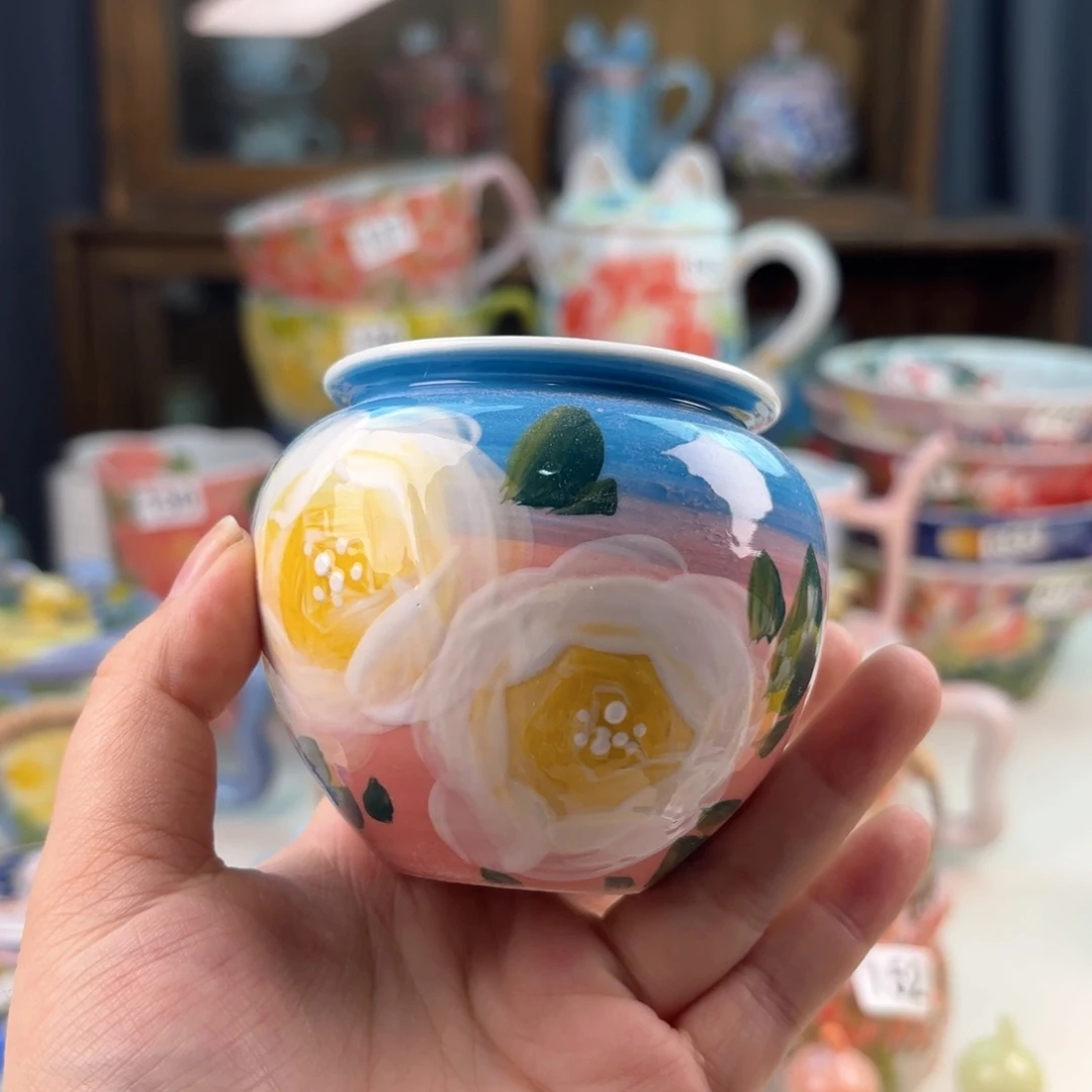 景德镇手绘高温釉下彩陶瓷茶具