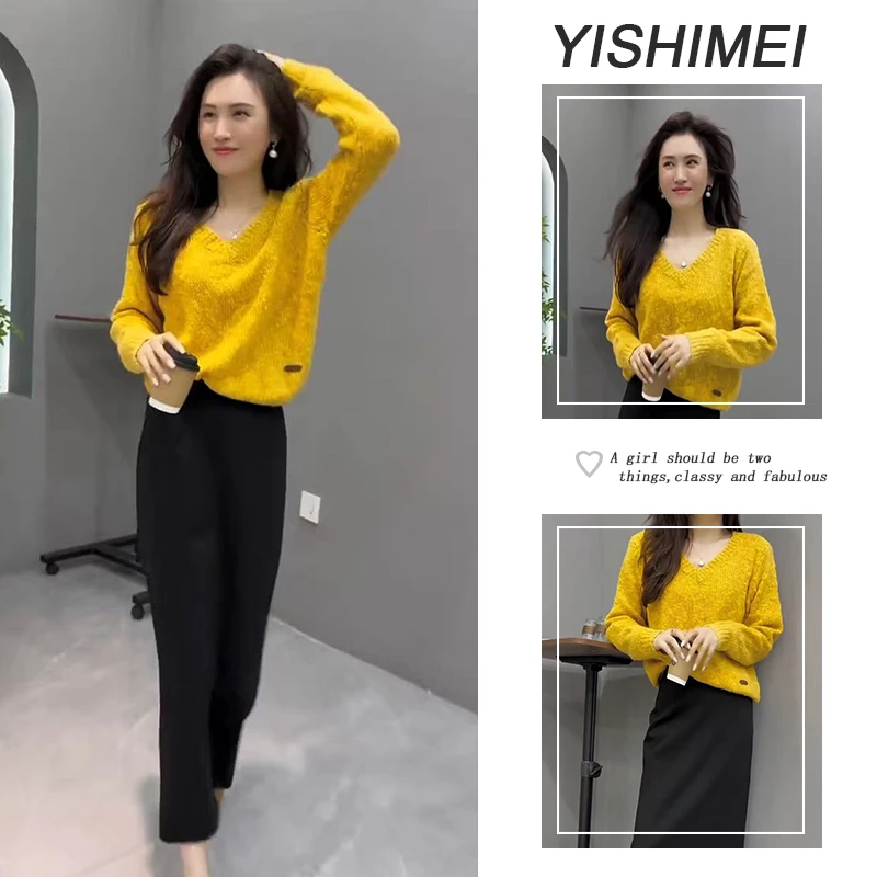 秋装搭配一整套2025新款百搭轻职风显瘦时尚毛衣休闲半身裙两件套