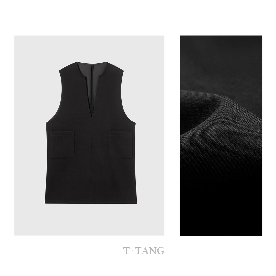 秋季新款380g液态棉空气层柔软舒适透气百搭显瘦V领马甲【7305】