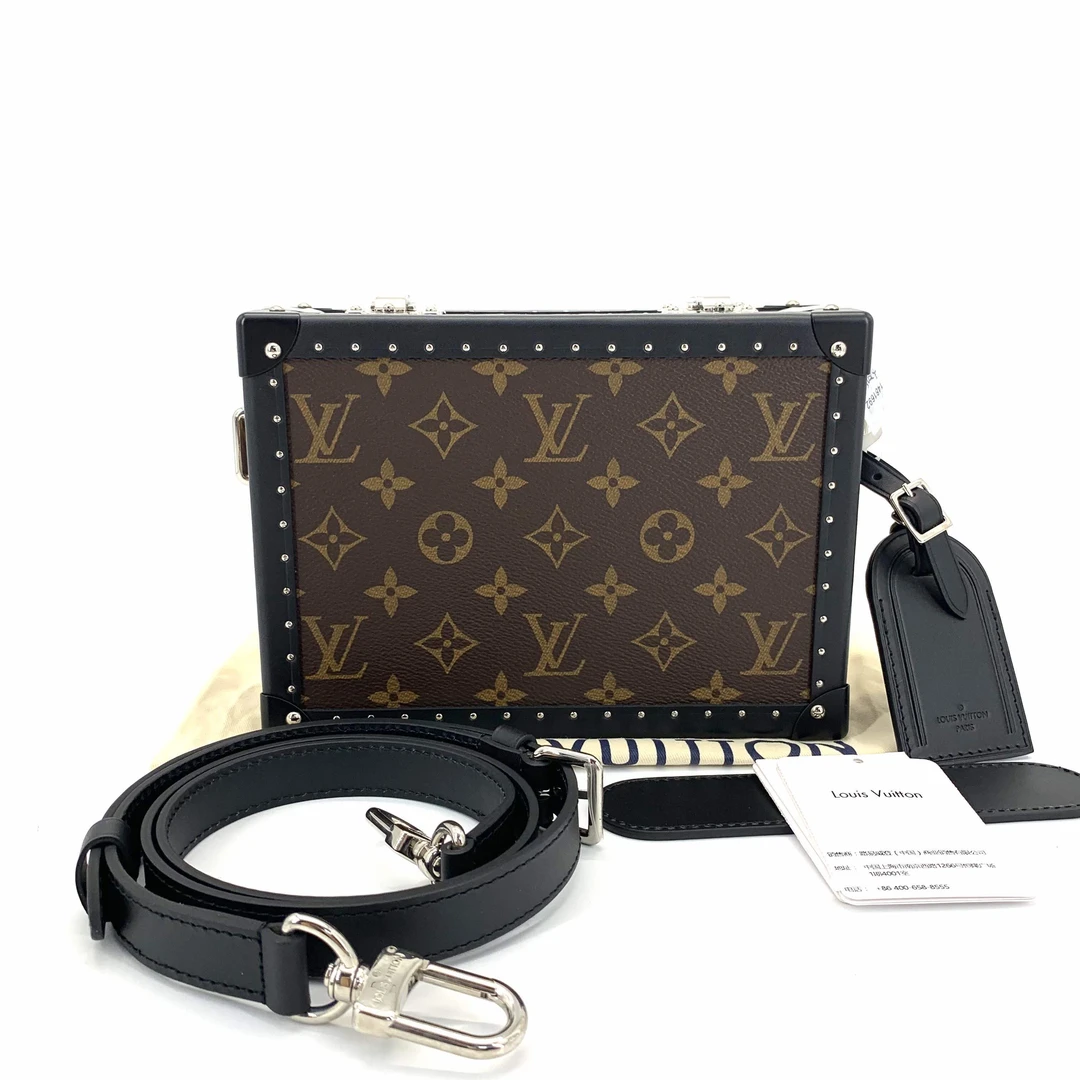 未使用 LouisVuitton/路易威登 棕花Box小硬箱盒子包 尺寸24/16