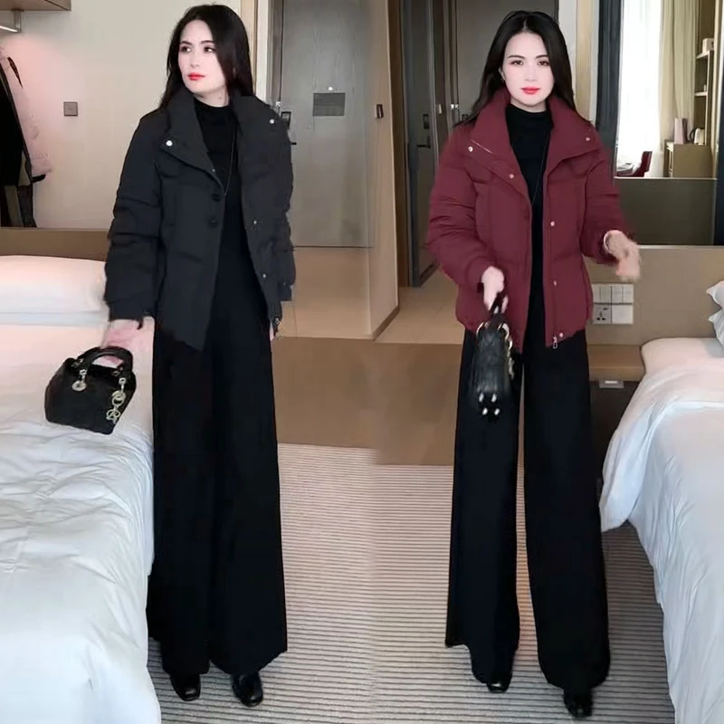 时尚棉服短外套女2025冬季新款洋气宽松显瘦棉袄百搭加厚保暖棉衣