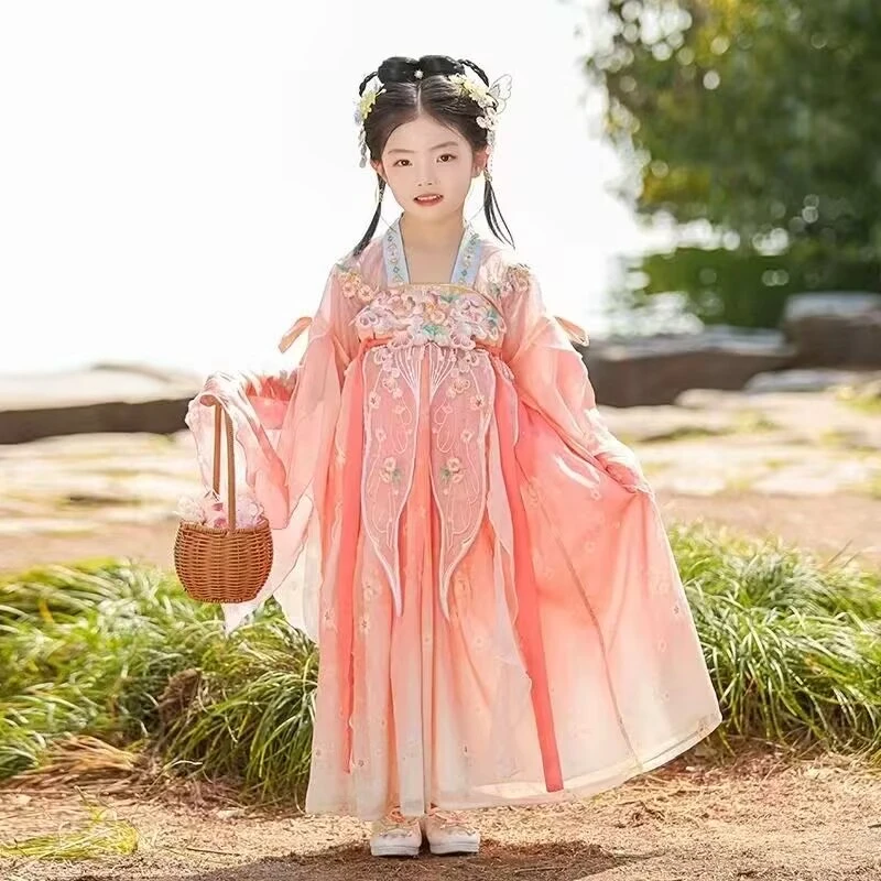 飘逸仙气女童女夏季花仙子樱花童装汉服小女孩2025中国风古装薄款