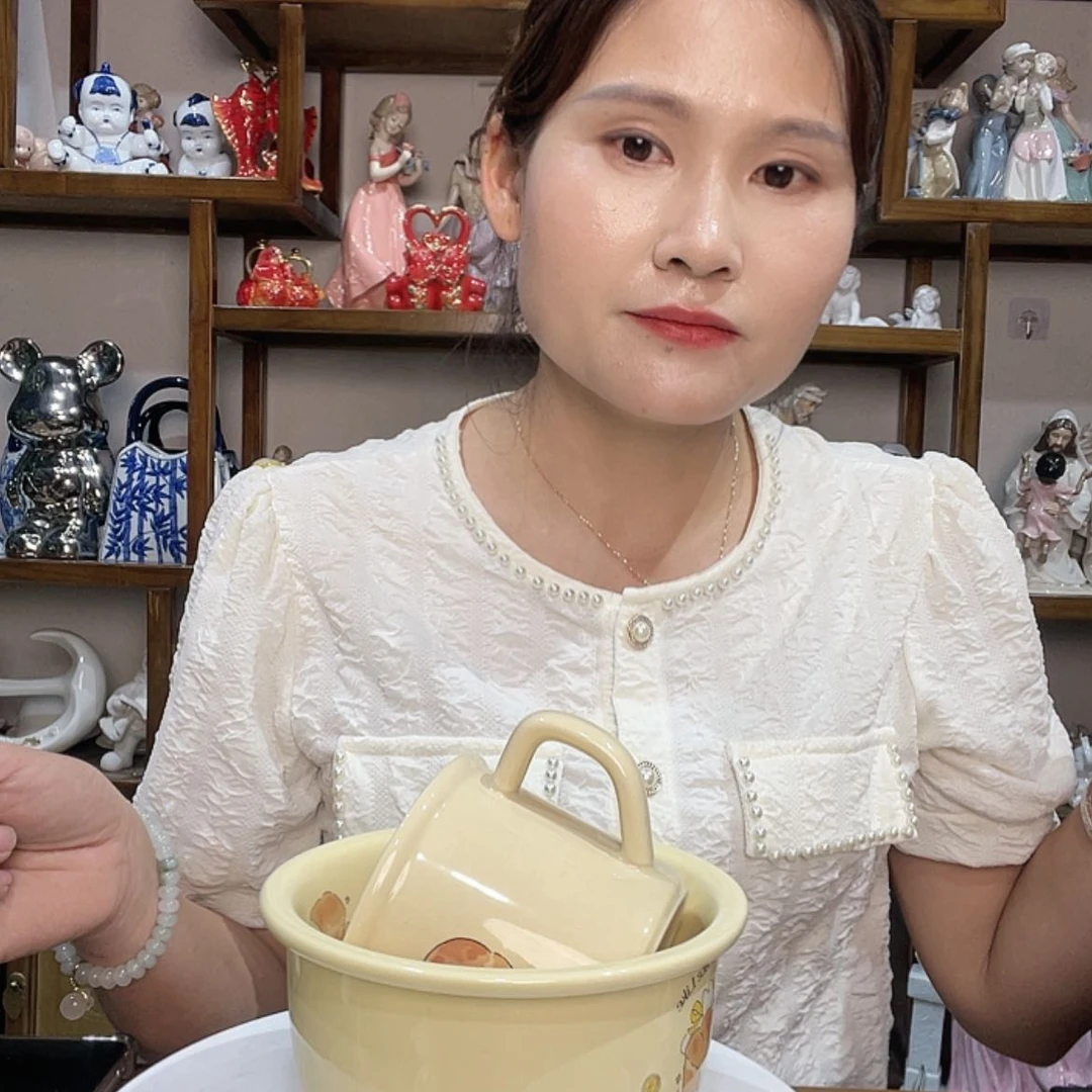 【闪购商品】琉璃手工艺品星****-黄碗➕黄色手柄杯